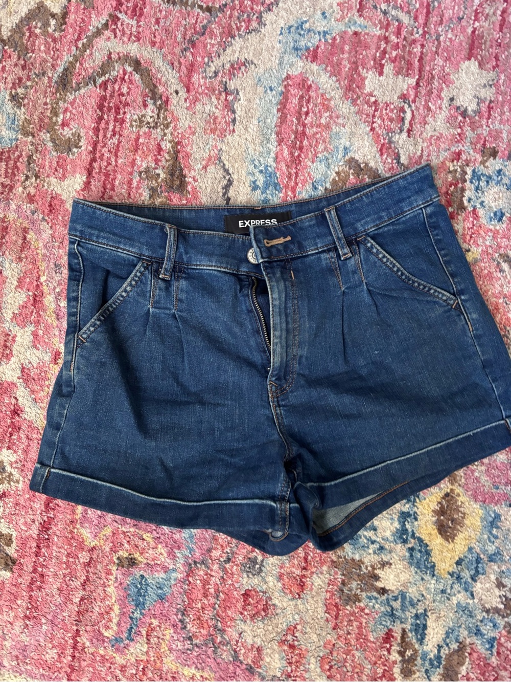 Express Women’s Indigo Denim High-Rise Shorts